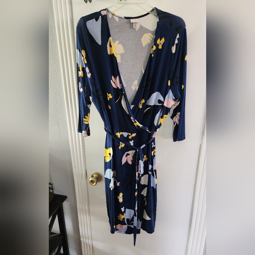 A New Day Floral Wrap Dress